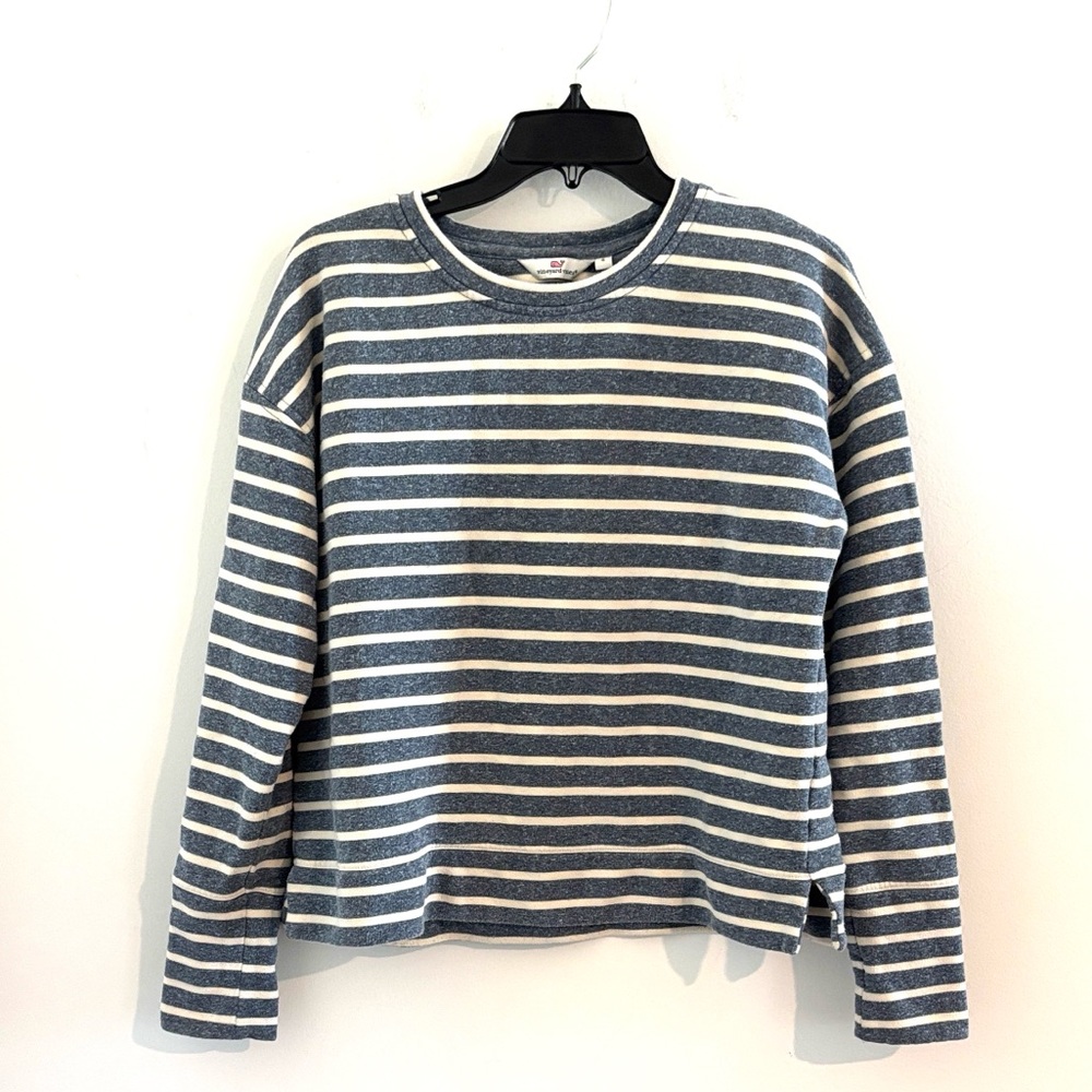 Vineyard Vines Navy & Cream Size S Striped Tee